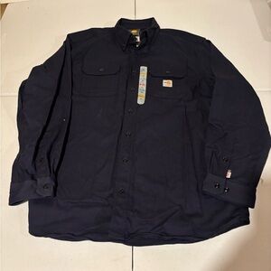 Carhartt FR Twill Long Sleeve Regular Fit Button Down Work Shirt Men’s Size XL